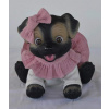 Černo-hnědý pejsek v šatičkách s kanýry od RosaToys (BLACK DOG 23 CM )