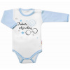 Baby Nellys Body dlhý rukáv s vtipným textom Trenér celé rodiny