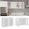 zahrada-XL Presklená závesná skrinka “Lyon”, biela 80x31x60 cm 802529