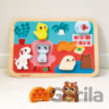 Janod vkladacie puzzle pre najmenších domáci miláčikovia Chunky