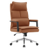 Tempo Kondela Kancelárske kreslo, hnedá camel ekokoža/chróm, KAHIL