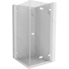 Mexen Lunar-F, sklápací sprchový kút pravý 80 x 80 cm, 8mm číre sklo, biely profil, 836-080-080-20-00-P