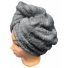 Top textil Rychleschnoucí froté turban na vlasy, šedý