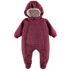 EEVI Detská prechodová, prešívaná kombinéza s kapucňou Bloom - bordó, veľ. 62