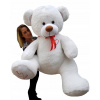 Maskot veľký medveď so srdcom 190 cm plyšový BIELY