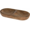 Drevená miska z mangového dreva s dvomi priehradkami 20 x 10 x 2,5 cm 37115