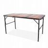 Aga Skladací turistický kempingový stôl 120x60x37/66 cm, hnedý