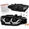 BMW 3 F30 LCI 15-18 LAMPY svetlomety BLACK ČIERNE LED denné KRÚŽKY DRL H7