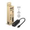 Club3D hub USB-C 3.2 na 3xUSB-A 3.2 + RJ45 1Gbps CSV-1549