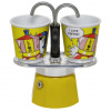 Bialetti MINI EXPRESS Set Lichtenstein žltá fontánová moka kanvička 90 ml + 2 x hrnček