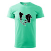 Border kólia obrys hlavy - Klasické pánske tričko vyššej gramáže - XS ( Mätová )