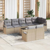 zahrada-XL Súprava záhradných pohoviek 9 pcs Béžová Poly ratan 3346440