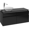 VILLEROY & BOCH Legato závesná skrinka pod umývadlo na dosku (umývadlo vľavo), 4 zásuvky, 1200 x 500 x 550 mm, Black Matt Lacquer, B58000PD