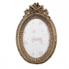 Clayre & Eef Zlatý antik oválny fotorámik zdobený listami - 15*3*22 cm / 10*15 cm - Clayre & Eef