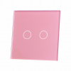 Dvojitý dotykový vypínač, pod omietku Livolo ružový VL-C702-67