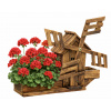 Drevený kvetináč v tvare veterného mlyna – Dekorácia 53×52×20 cm