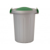 Odpadkový kôš na triedený odpad CLICK 25 l - šedá nádoba, zelené veko