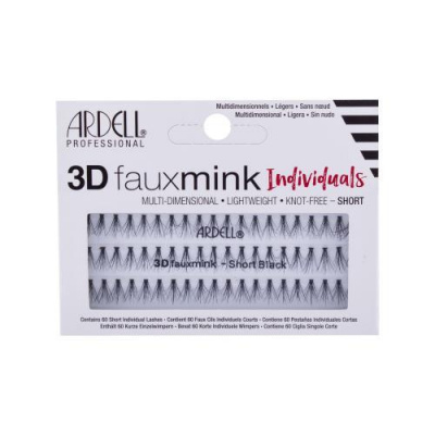 Ardell 3D Faux Mink Individuals Short trsové umelé mihalnice 60 ks black