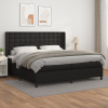 vidaXL Boxspring posteľ s matracom čierna 200x200 cm umelá koža - Čierna - 176591-110782