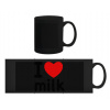Čierny hrnček I Love milk