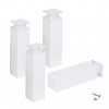 Walteco Nábytková noha 40x40x150mm, 50 kg, aluminium optik, biely, 4 ks , 50613