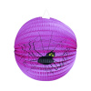 Rappa Lampion Halloween okrúhly fialový - pavúk 25cm