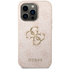 Kryt na mobil Guess PU 4G Metal Logo Zadný Kryt pre iPhone 14 Pro Pink (GUHCP14L4GMGPI)