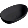 CERANO - Umývadlo z liateho mramoru Persea - na dosku - čierna matná - 50x32 cm CER-WB23B