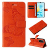 Peňaženkové kožené puzdro 3D Butterfly na Honor 200 Lite 5G - Oranžová