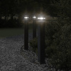Vonkajšie Stojace Lampy 3 Ks Čierne Hliník 80 Cm
