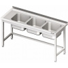 STALGAST Stôl s trojkomorovým drezom bez police 1500x600x850 mm | STALGAST, 981116150