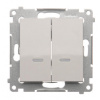 Kontakt Simon Vypínač č.7 dvojitý Simon54 PREMIUM/NATURE BS bez piktogramu podsvietený biely DW7/2L.01/X/11