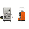 Profitec GO, brushed stainless steel + Eureka Mignon Specialita, CR orange