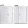 Lacné dvojkrídlové vchodové dvere plastové Soft Plné biele 130x200 cm, ľavé