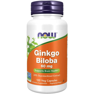 Now foods ginkgo biloba 60 mg (ginkgo) 120 vegetariánskych kapsúl