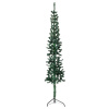 Úzky umelý vianočný polovičný stromček a podstavec zelený 210cm-ForU-344602