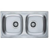 Alveus BASIC 160 nerezový dvojdrez so sifónom 78x43,5 - neleštený povrch hladkej, FI 90mm 1049232