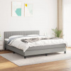 vidaXL Boxspring posteľ s matracom svetlosivá 100x200 cm látka - Sivá - 8453-150224