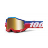 ACCURI 100% motokrosové Unity gold plexi okuliare