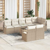 zahrada-XL Súprava záhradných pohoviek 9 pcs Béžová Poly ratan 3346441