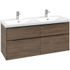 VILLEROY & BOCH Subway 3.0 závesná skrinka pod dvojumývadlo, 4 zásuvky, 1272 x 478 x 429 mm, Arizona Oak, C56801VH