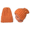Zimná nadčasová čiapka Mom and Baby, pomarančová Baby Nellys