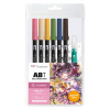 Tombow ABT sada oboustranných fixů Manga Flower 6 ks + vodní štětec