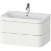 DURAVIT Happy D.2 Plus c-bonded závesná skrinka s nábytkovým umývadlom s otvorom, 2 zásuvky, 775 x 490 x 480 mm, biela matná lakovaná, HP4637O3636