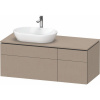 DURAVIT L-Cube závesná skrinka pod umývadlo na dosku (umývadlo vľavo), 4 zásuvky, 1220 x 550 x 482 mm, plátno, LC4876075750000