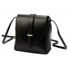 Kožená moderná malá dámska crossbody kabelka čierna