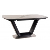 Casarredo Jedálenský stôl rozkladací 160x90 ARMANI ceramic biely mramor/čierny mat