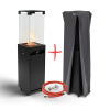Terasový plynový ohrievač PLANIKA FARO čierny set s KRYTOM (Plynový ohrievač, terasový krb, PLANIKA FARO, čierna, KRYT ŠTRK)