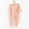 Dojčenský mušelínový overal s kapucňou New Baby Comfort clothes šalviová Farba: Ružová, Veľkosť: 62 (3-6m)