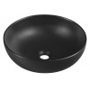 SAPHO - RONDANE keramické umývadlo, priemer 41cm, na dosku, čierna mat AR435B